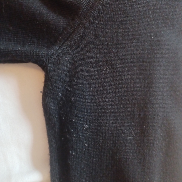 Comme des garçons wool turtleneck sweater S black lace inlets heart embroidery - Picture 8 of 8